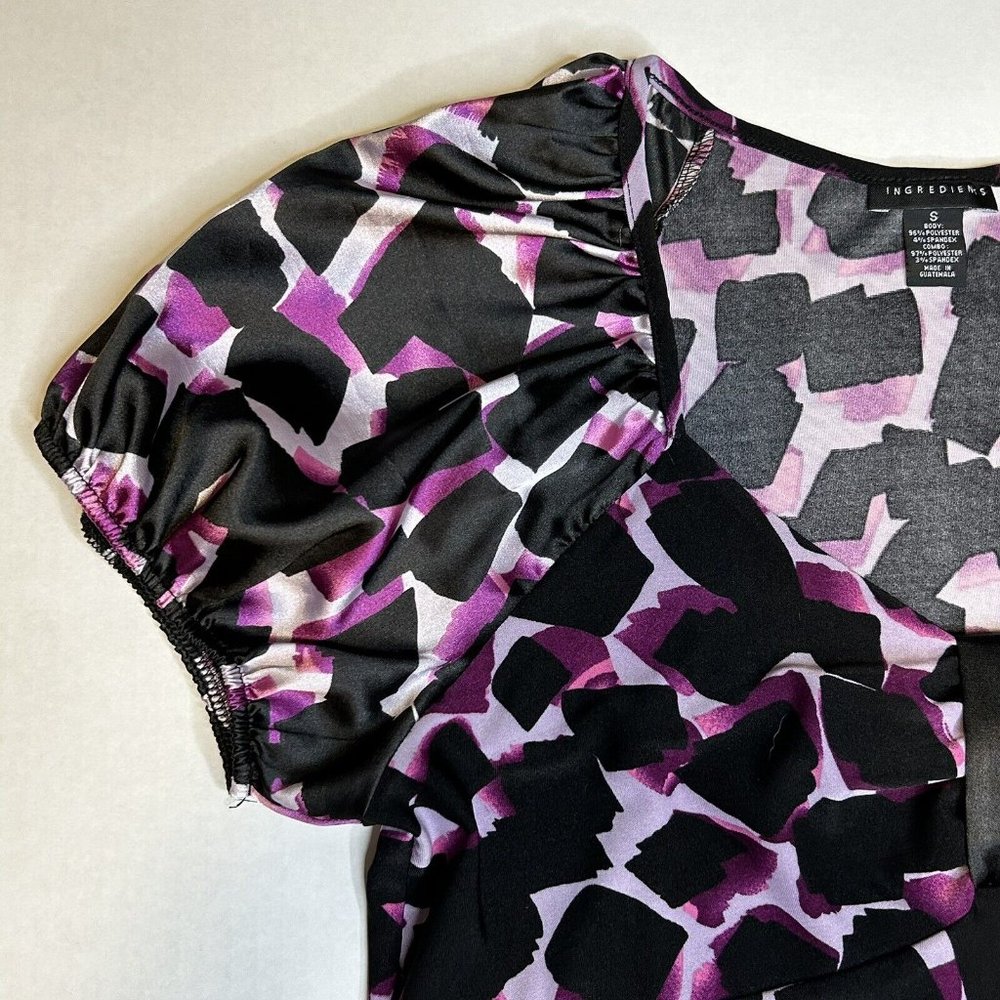 Ingredients Small Short Sleeve Blouse Black/Purple - Picture 3 of 5